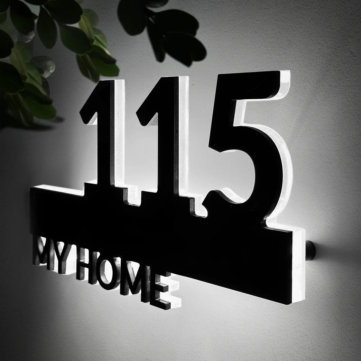 Numero civico con testo luminoso Line Ray 02: Cool LED light