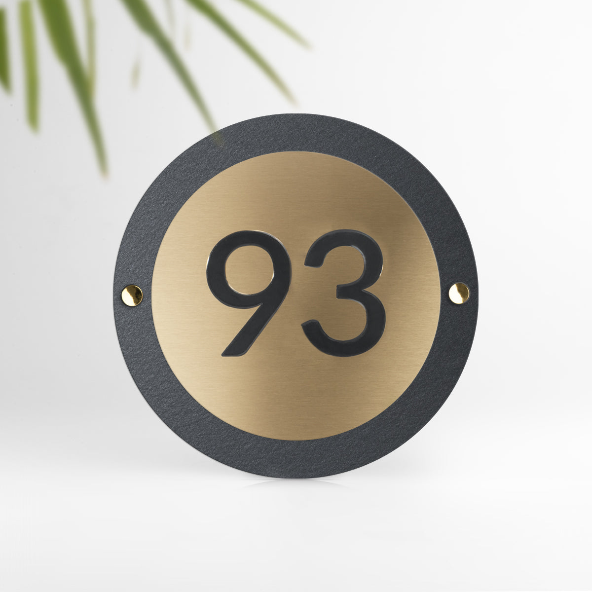 Targhetta in ottone e stone grey per numero civico