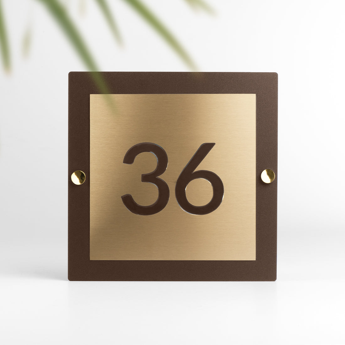 Numero civico in ottone e stone brown