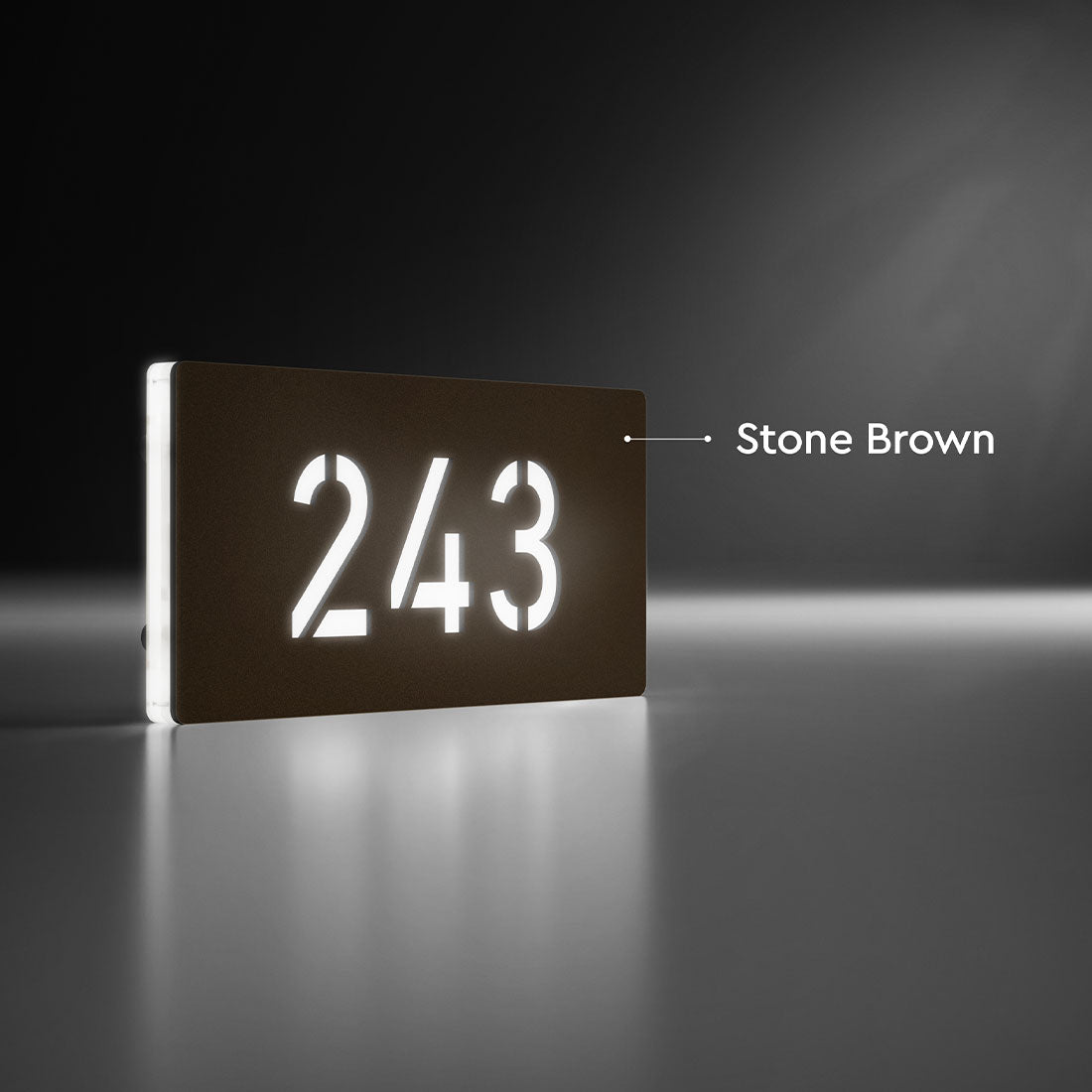 Numero civico luminoso Lux Horizontal Stone Brown