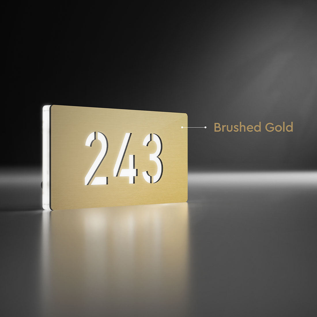 Numero civico luminoso Lux Horizontal Gold