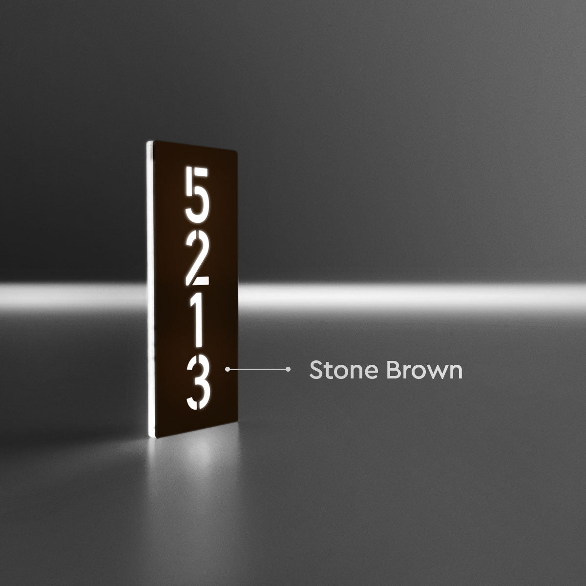 Numero civico luminoso moderno Lux M1 Brown