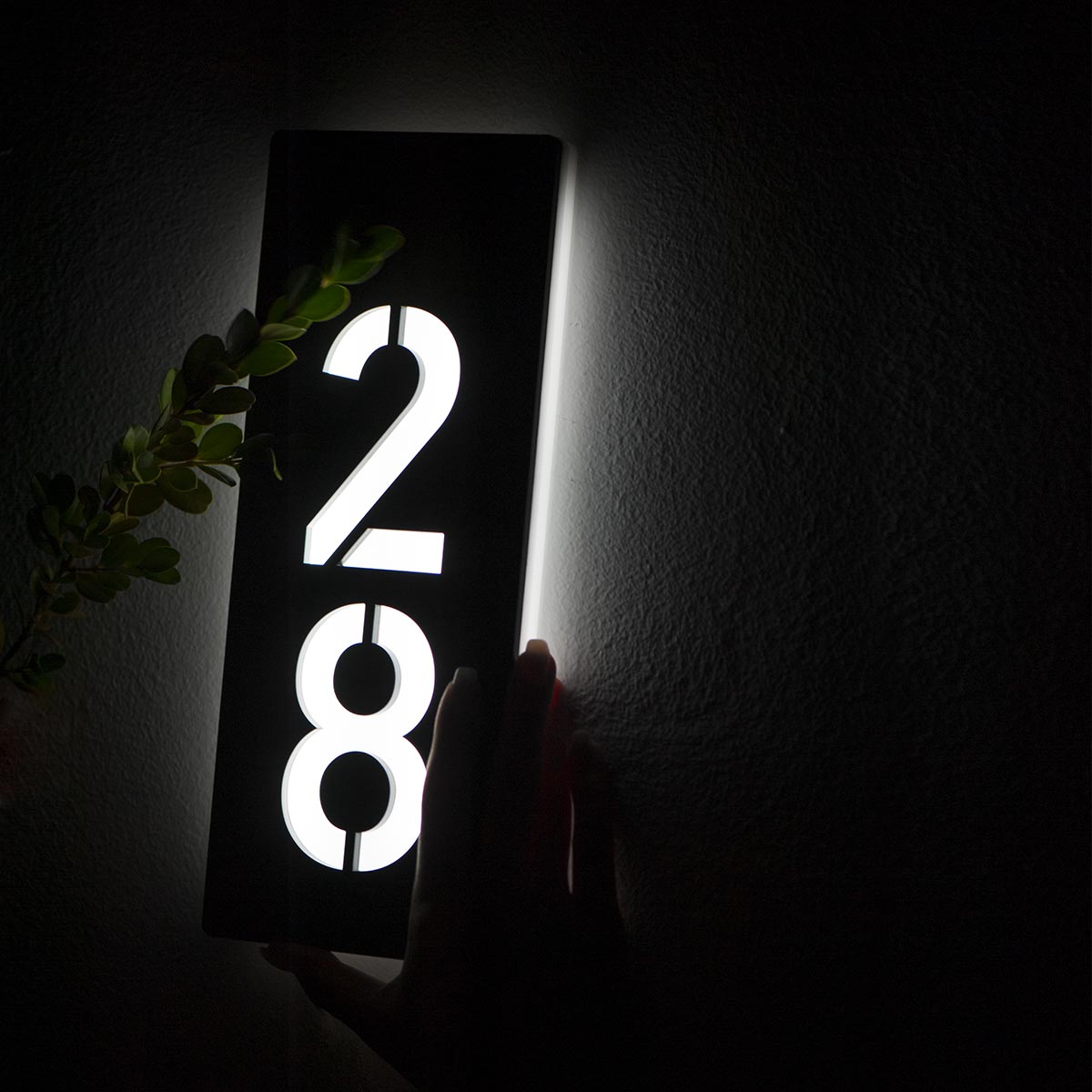 Numero civico luminoso modello Lux M1 per esterno