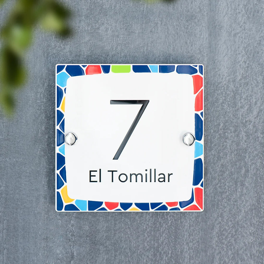 Numero Civico Personalizzato Su Alluminio - Stampa Resistente Per Esterno, Tipo Mosaico - Foto 6