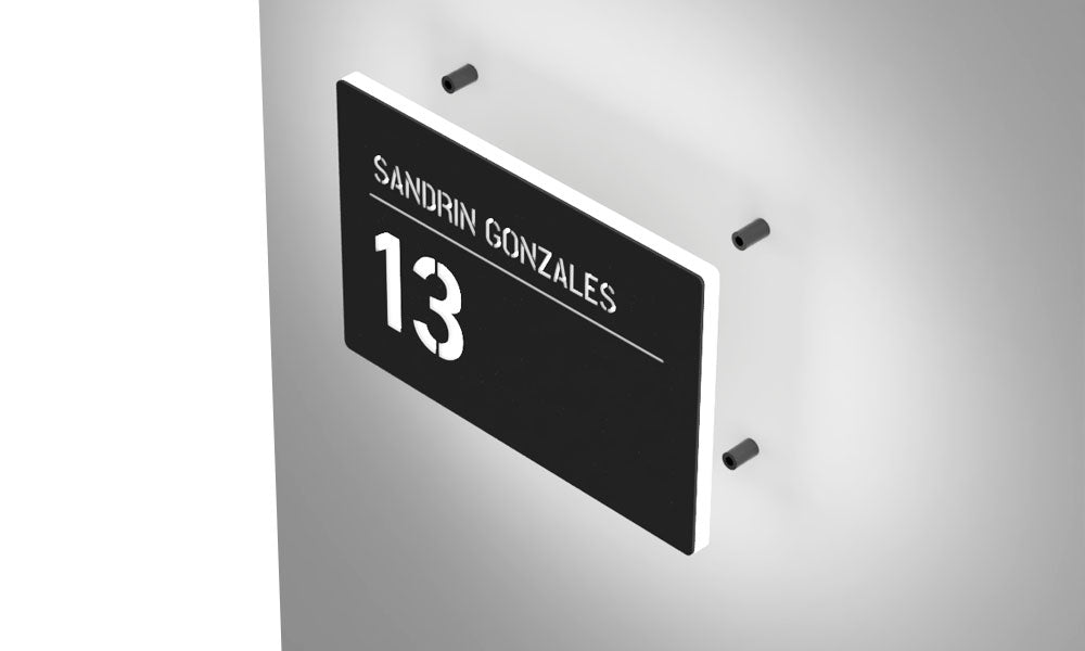 Installazione numero civico e testo Lux Horizontal