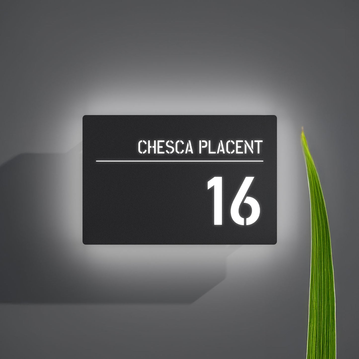 Numero civico e testo luminoso modello Lux Horizontal