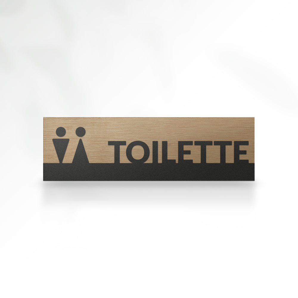 
                  
                    The sign with text and pictogram toilette
                  
                