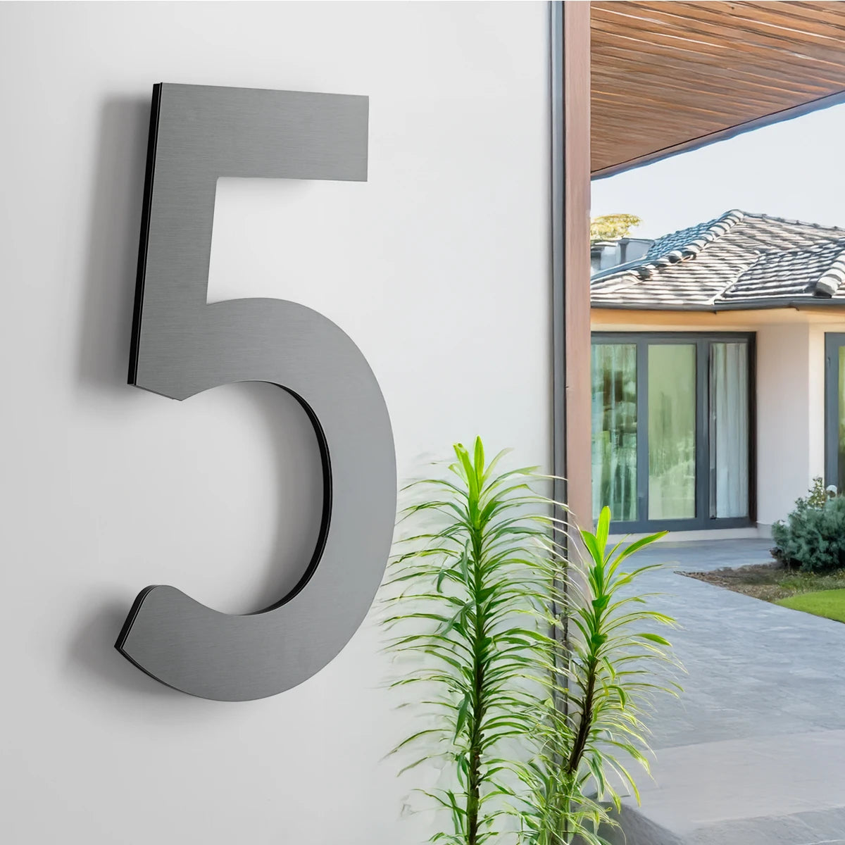 Numero singolo 3D Antracite spazzolato mm 500