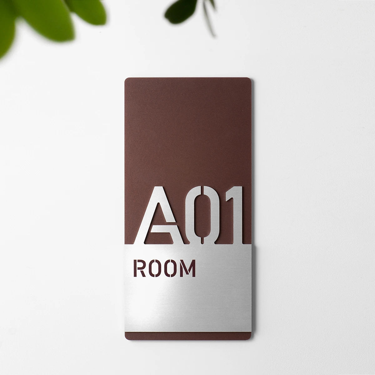 Numero camera hotel: acrilico stone brown e alluminio
