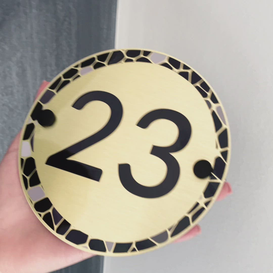 Video Numero civico rotondo Gold