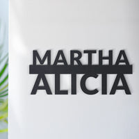 Doppelschild: Vorname und Familienname